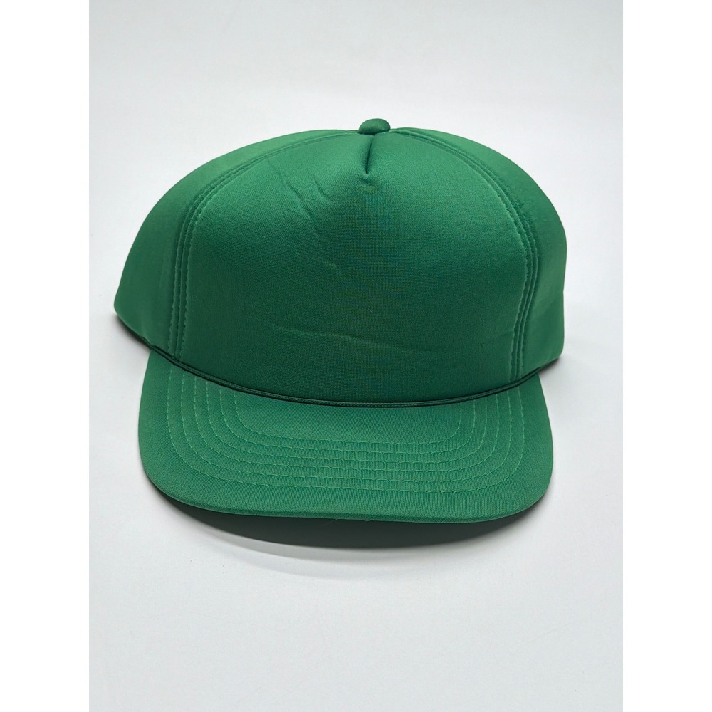 Headwear Vintage Green Foam Trucker Hat Blank Snapback‎ High Profile Cap OSFA
